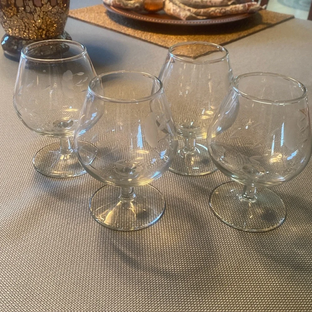 👉*VINTAGE* 4 PRINCESS HOUSE HERITAGE BRANDY GLASSES / SNIFTERS ~#404 - Picture 1 of 1